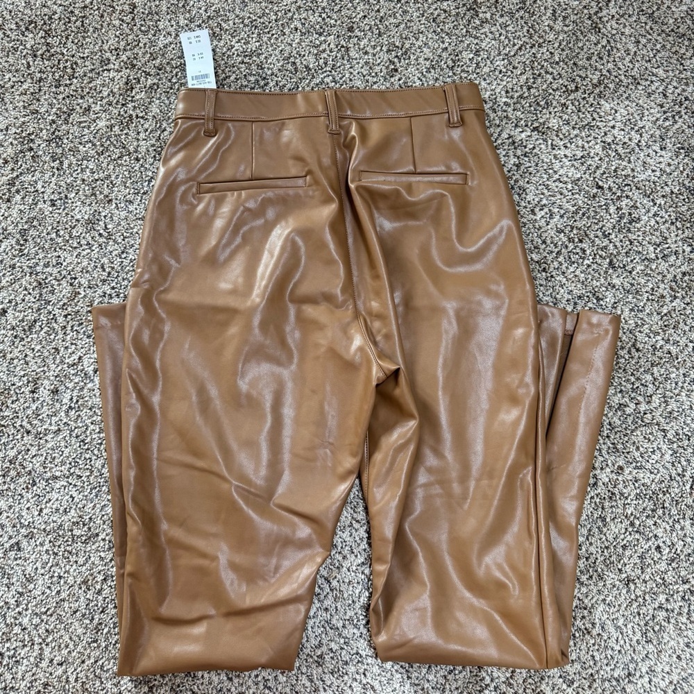 Abercrombie & Fitch Vegan Leather The Skinny Ultra High Split Hem Rise Pants - Picture 7 of 7